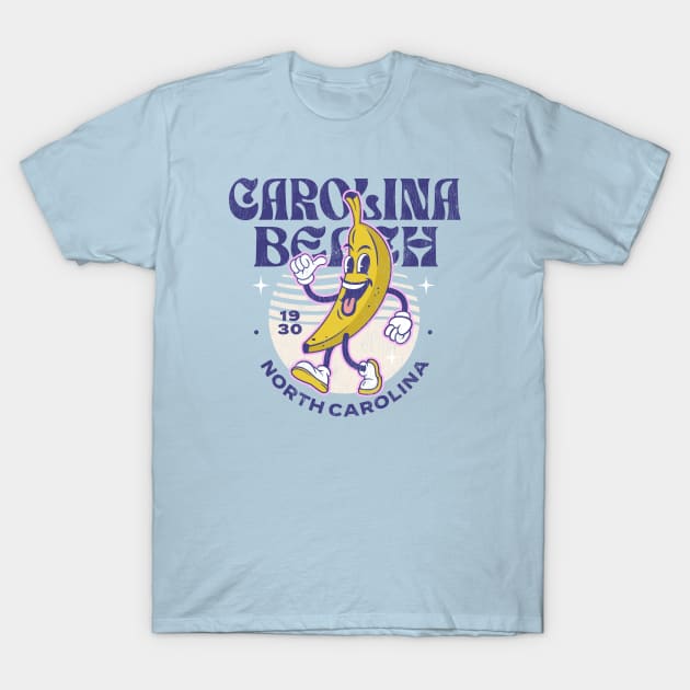 Carolina Beach, NC Summertime Vacationing Strutting Banana T-Shirt by Contentarama